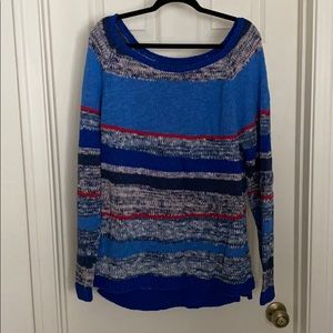 Multicolored Off the Shoulder Sweater